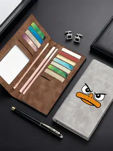Angry Duck Face Pattern Artificial Leather Long Wallet, Multiple Card Slots, Large Capacity, and Business Handbag