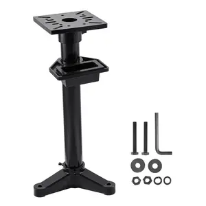 VEVOR Bench Grinder Stand, Heavy-Duty Bench Grinder and Vise Floor Pedestal with 10.6x 10.6 Mounting Plate, Pre-Cut Mounting Slots Water Pot, Compatible with Most Bench Grinders