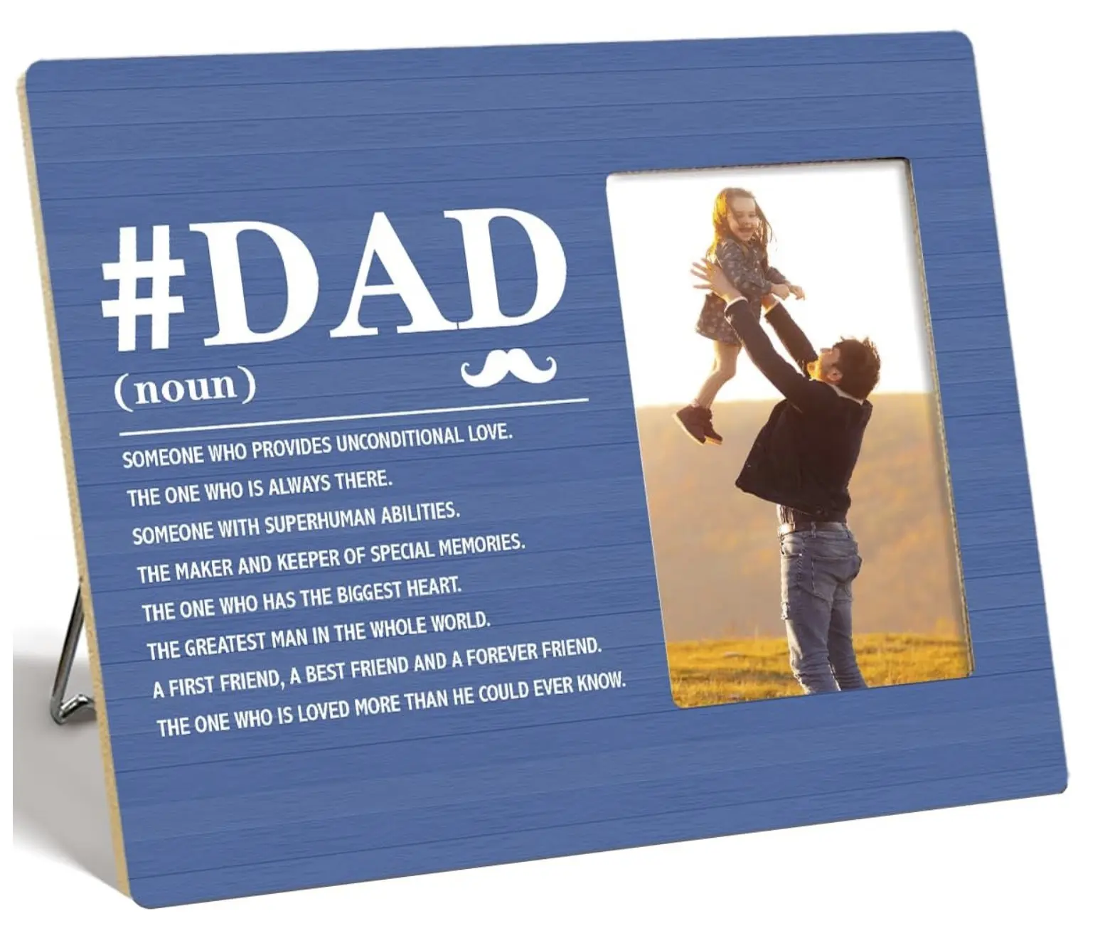 Father Picture Frame – Sentimental Gifts for Dad from Kids, Daughters & Sons, Ideal for Birthday, Christmas & Father’s Day, Rustic 10x8 Frame Fits 4x6 Photos, Meaningful Home Décor Keepsake for Fathers