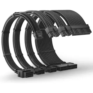 12VHPWR PSU Extension  Kit for RTX 50/40 Series, 16AWG Pcie 5.0  Extension Kit Soft Braided 16PIN to 16PIN  Kit, 24pin ATX /4+4pin EPS /12+4pin 30CM