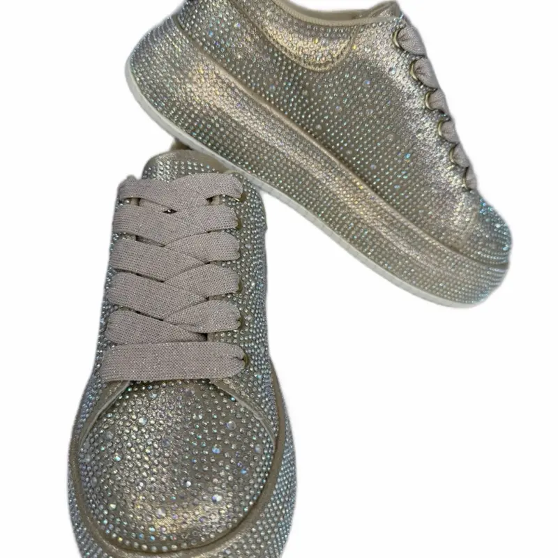 Women’s Rhinestones sparkling Party Prom Quinceañeras Sneakers With Sparkly Laces Sports Shoes