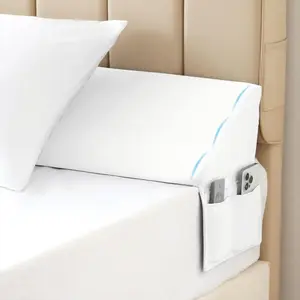 King Bed Wedge Pillow for Headboard, Bed Gap Filler, Pillow Wedge for Headboard Gap, Bolster Pillows for Beds, Anti-Slip Mattress Wedge Gap Filler, 76"*10"*6", White