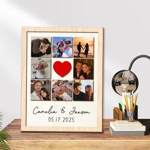 Personalized Couple Sign With Photo Collage Poster, Couple Anniversary Gift, Wedding Gift, Valentines Day Decor