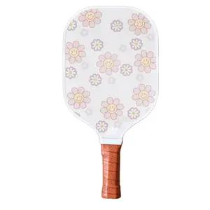 Smiley Flower Pickleball Paddle - Fiberglass
