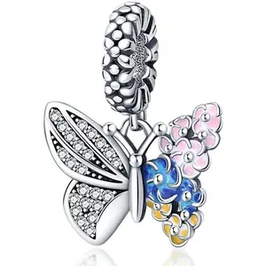 925 Sterling Silver Charms for Bracelets and Necklace,Butterfly Music Dangle Pendants Beads Charms Jewelry Gift for Women,Fit Pandora European Bracelets