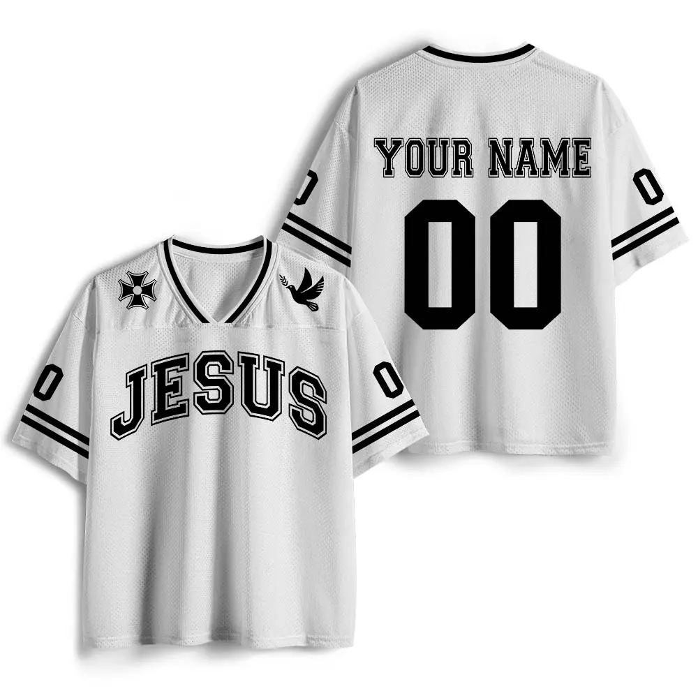 Personalized Jesus Christian Mesh Jersey, Unisex Summer Leisure Wear, Must-Have for Style Lovers, Sports Top, Short Sleeve Jersey, Menswear