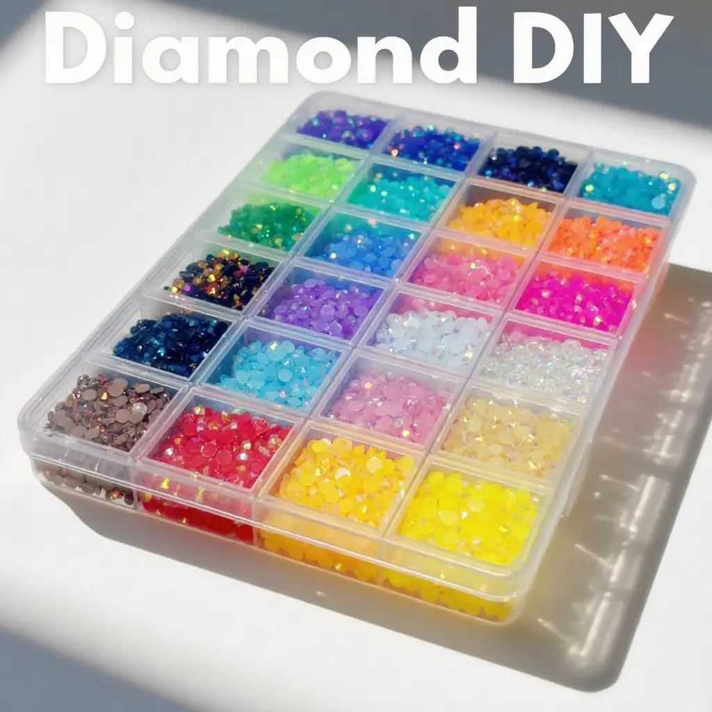 Diamond DIY Bedazzling Kit with 4mm Mixed Resin Rhinestones & B7000 Glue for DIY Crafts Apparel Nail Art Supplies