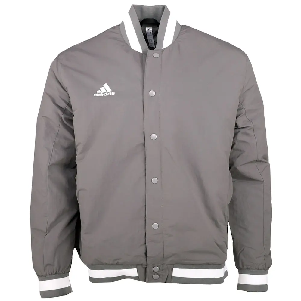 adidas Mens Dugout Coaches Button Up Baseball Jacket Athletic Outerwear Casual - Grey adidas Mens Dugout Coaches Button Up Baseball Jacket Athletic Outerwear Casual - Grey