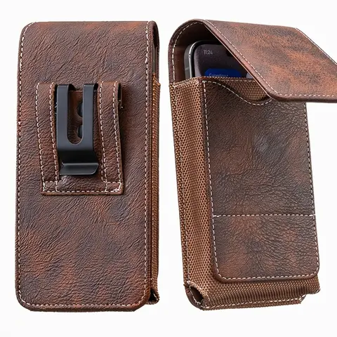 Phone Case with Card Slot, Waist Clip Stand, Compatible with Up to 7-Inch Devices, iPhone 17/16/15 Pro Max, Galaxy S25/s24/s23 Ultra, A16/a15/a14/a13/a55, Cellphone Cover