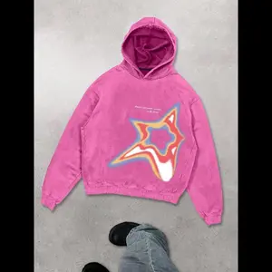 Letter printed pattern hooded sweatshirt, casual long sleeved hooded sweatshirt, all season men's clothing, pink