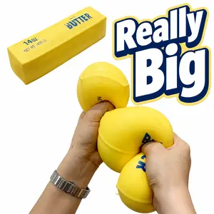 Jumbo Butter Squishy Toy - Soft Stress Ball Toy for Adults & Teens, 14oz 400g Large Butter Stick, 8.46 Inch Stretchy Squeeze Toy, Sensory Fidget Toy Gift
