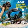 Aegend Adults' Anti-Fog Shatter-Resistant Tempered Glass Lens Water Sports Mask - Nose Cover, Double Silicone No-Leak Seal, Adjustable Knitted Quick-Dry Strap, Skin-Friendly Comfy Fit, Panoramic View for Snorkeling, Diving, Swimming