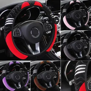 15" Steering Wheel Cover Plush Little Monster 38cm Elastic Automobile Steering Wheel Cover Car Interior Accessories for Women