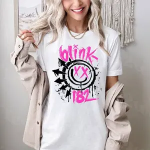Arrow Smiley Retro Shirt Retro Blink 182 Concert Graphic Sweatshirt Vintage Blinks Hoodie Punk Rock Tee, Back to school