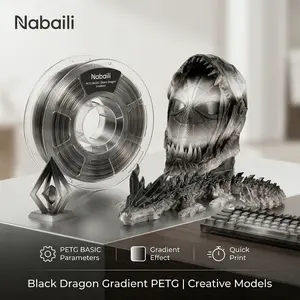 Nabaili 3D Printer Filament PETG Dark Silver Premium Quality for 3D Printing #SMDX