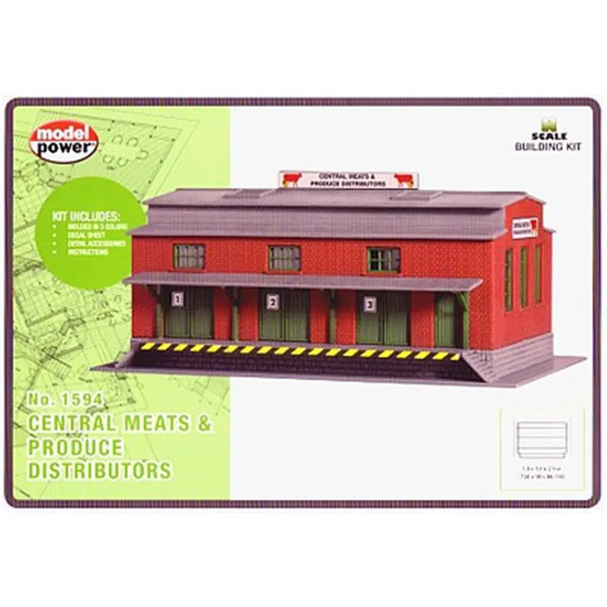 Model Power N Scale Central Meat & Produce Building Block Model, Complete Kit for Small Animals, Includes Scale Pet Toy