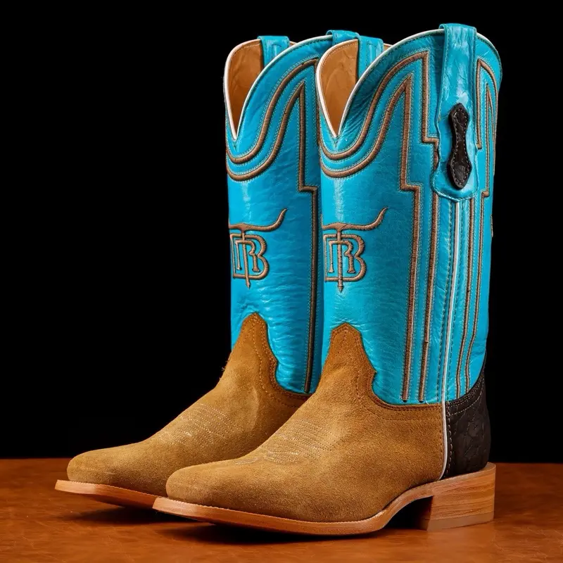 Honey Rough-Out Boots - Square Toe
