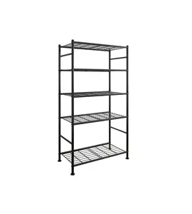 Sakugi Storage Shelves - 5 Tier Shelf Organizer, Heavy Duty Garage Shelving Unit with Leveling Feet, Stable Metal Shelves Organizer for Pantry, Kitchen and Closet, 33.0" W x 12.6" D x 72.0" H, Black