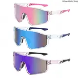 Unisex Adults' Statement Sunglasses - 1-Piece Rubber Shield Lens, Mirrored, Windproof, UV400 Protection, Multi-Color, Outdoor Sports Eyewear for Driving, Sunglasses for Women, Accessories for Women, Outdoor Stuff for Adults,sohochic