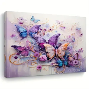 Charming Butterfly Canvas Wall Art - Wooden Framed Print for Home & Office Decor, Perfect Gift for Any Occasion, 11.8x15.7 inches, Butterfly Decorations, Perfect for Room Decor