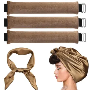 3 Pack Sleeping Heat Free Hair Curlers, Flexible Curling Rod Headband with Silk Scarf, Non-Damaging Overnight Curling Styling Tools for Women