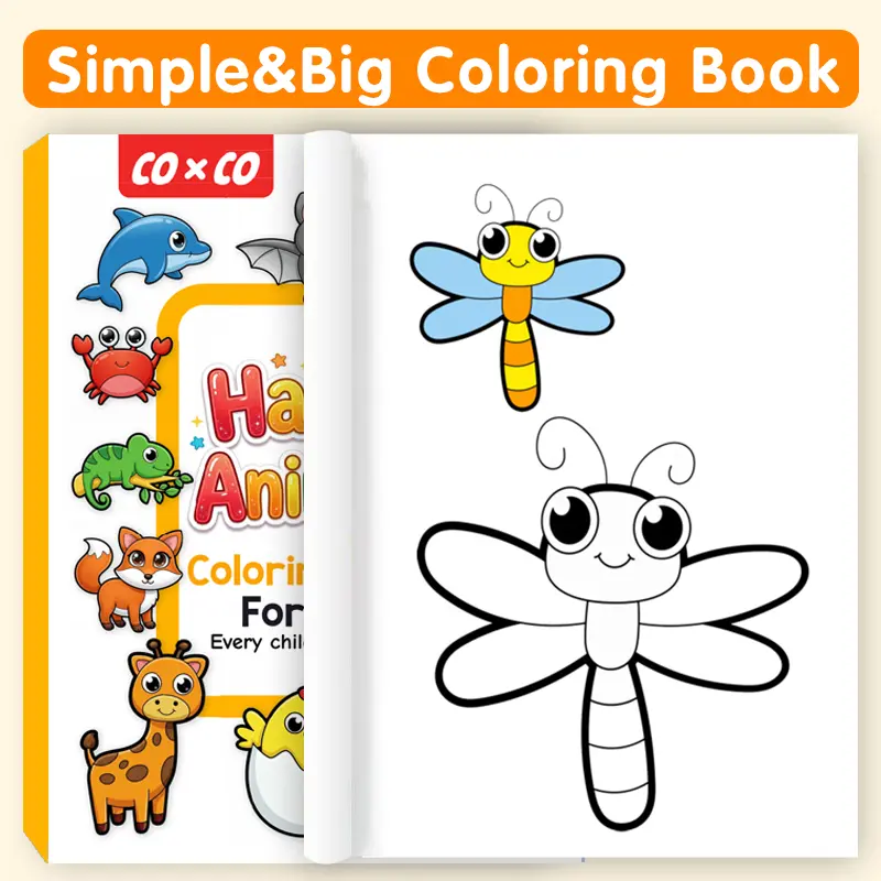 Kids' Unisex Animal Sketch Activity Sheets (6.69×9.45 in) - Fine Motor Skills Arts and Crafts Supplies for 4-6 Years Hand Painting Line Drawing