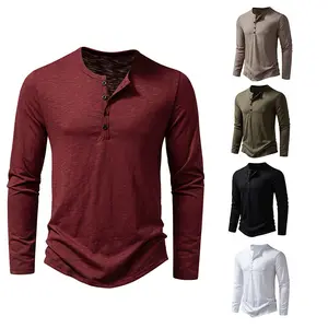 Men's Long Sleeve Henley T-Shirt