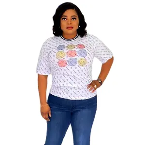 Smiley Emoji Tee Top Casual Crew Neck