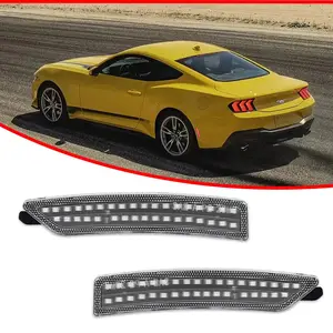 2pcs Brand new and quality Clear Lens Full Red LED Rear Side Marker lamps Lights For Ford Mustang 2024 2025