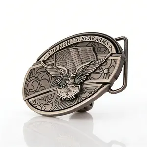 Antique Silver 2nd Amendment Eagle Belt Buckle |  Patriotic Right to Bear Arms Design | Vintage Sunflower Western Belt Buckle |   Antique Silver Engraved Cowboy Buckle | High Quality Western Wear Belt Buckle Head | Daily Fashion Accessory