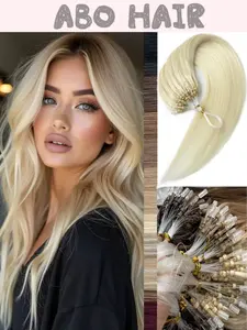 Micro Loop Fishline Real Human Hair Extensions, Natural Look, Easy Installation, High-Quality Material, Perfect for Daily Use