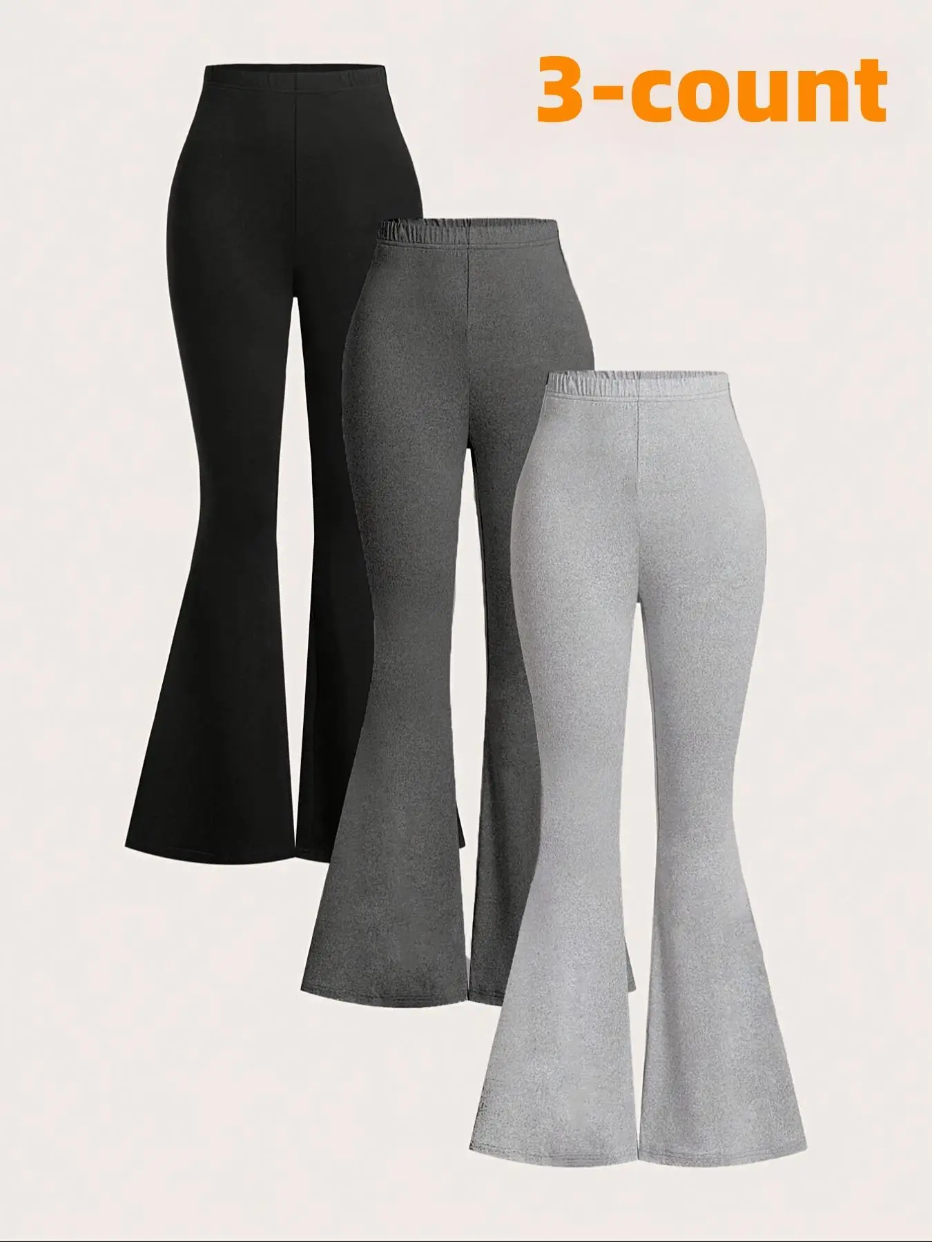 Toddler Girl's Solid Flare Leg Pants, Casual Comfy Bell Bottom Trousers for Spring & Fall, Kids Bottoms for Daily Wear