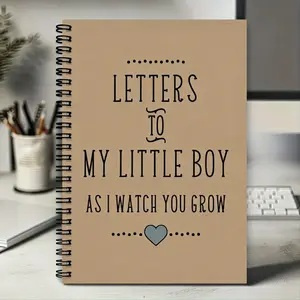 "Letters to My Little Boy" Spiral Notebook - 1 Pc Office Stationery, Baby Welcome Journal, Baby Shower Gift for New Moms, Memory Preservation & Planning Tool