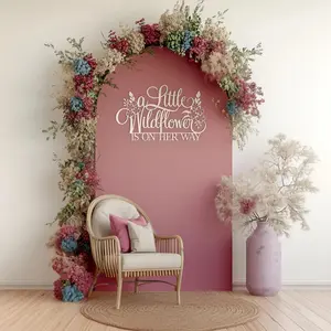 A Little Wildflower is on her Way Backdrop Sign, Baby Shower Backdrop Wall Decoration, Flower Wall Sign for Gender Reveal Party Decorations
