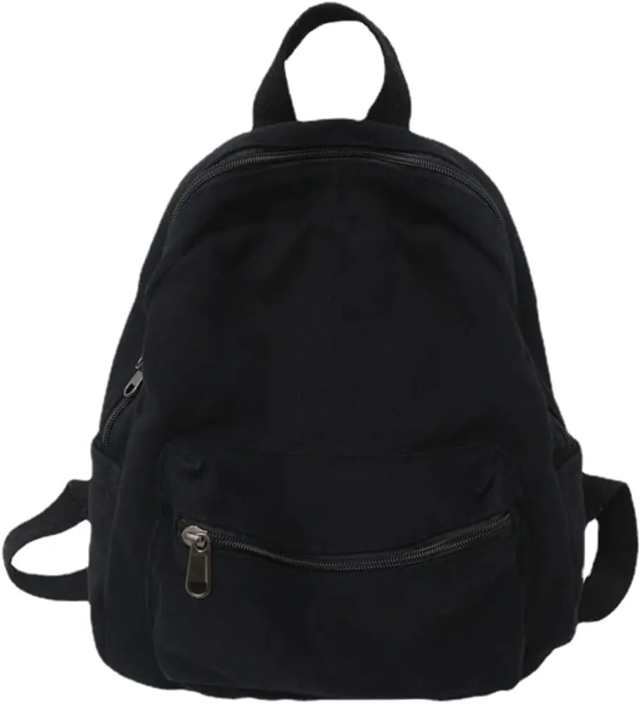 XPONNI Small Backpack Purse for Teen Girls Grunge Accessories Purse Backpack for Women Mini Backpack Purse (Black)