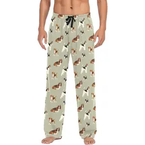Men's Cotton Pajama Pants Soft Comfy Sleep & Lounge Bloodhound Beagle Pjs Bottoms with Pockets