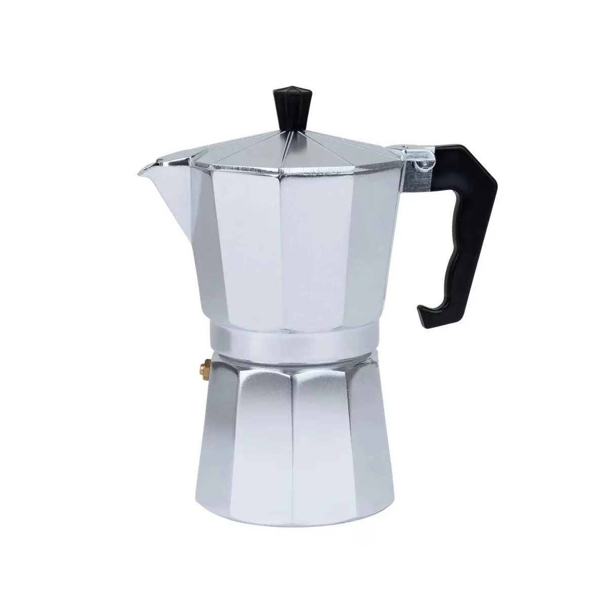 6-Cup Classic Aesthetic Aluminum Moka Pot, Durable Stove-Top Coffee Brewer for Home Baristas, Traditional