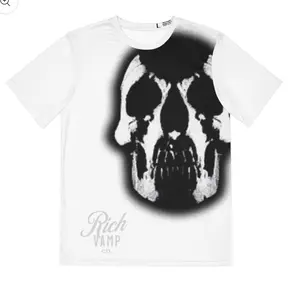 Rich Vamp Co. Rich Vamp Skull Tee White T-Shirt with Distinctive Black Skull Graphic Design