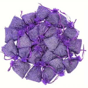 French Lavender Pouch for Fresh Fragrance in Drawers and Closets, 24-Piece Set, Home Perfume Bag for Wardrobe Closet, Purple Scented Scent