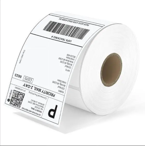 4x6 Direct Thermal Shipping Labels, 500 Labels/Roll, Water-Resistant Self-Adhesive Mailing Stickers for Packages, Compatible with Most Thermal Printers, 1-2-4-8 Roll Purchase Options