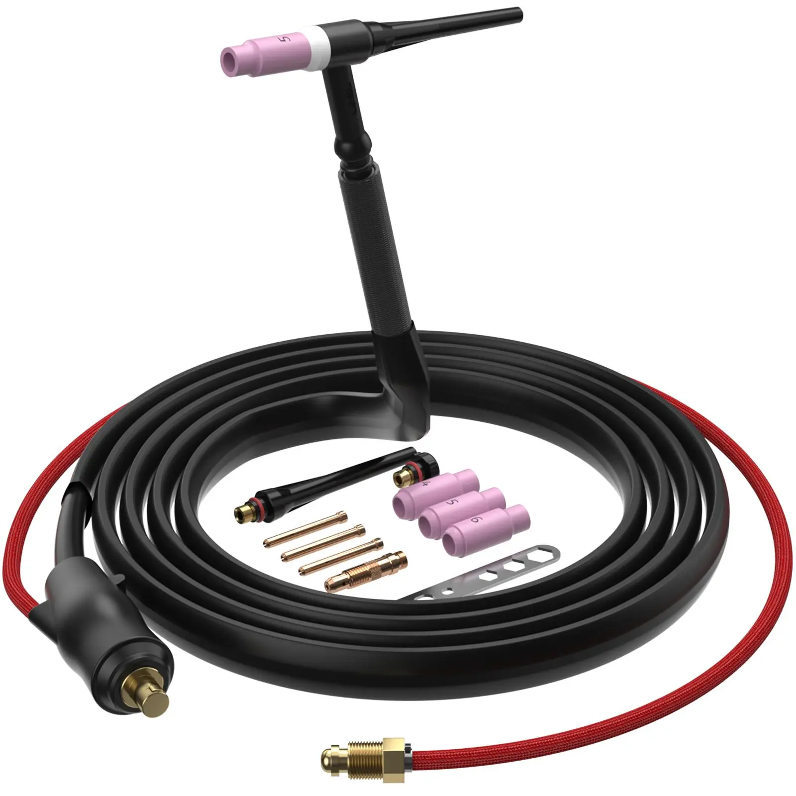 ARCCAPTAIN TIG Welding Gun, WP-17V Argon TIG Torch with 13-FT Red Air Hose and 35-50mm Connector, Lift Tig Torch 150amp with 13-FT Cable for ARCCAPTAIN ARC200 MIG200