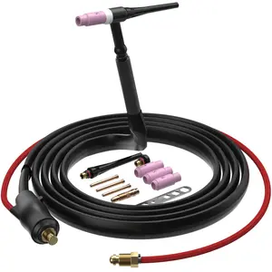 ARCCAPTAIN TIG Welding Gun, WP-17V Argon TIG Torch with 13-FT Red Air Hose and 35-50mm Connector, Lift Tig Torch 150amp with 13-FT Cable for ARCCAPTAIN ARC200 MIG200