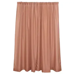 2 Pack 5ftx8ft Terracotta (Rust) Polyester Backdrop Drape Curtains With Rod Pockets, Event Divider Panels 130GSM