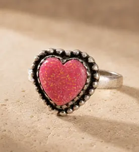 THE STERLING SILVER + OPAL HEART RING