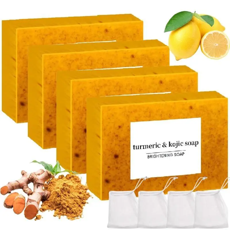 Kojic Turmeric Face Soap, Kojic Soap, Face Cleansing Soap, Turmeric Face and Body Soap, Kojic Face and Body Soap, Brightening Soap savon  artisanal