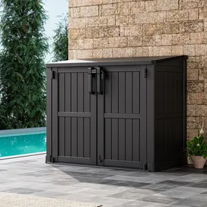 Outdoor Storage Shed 36 Cu. Ft. Garden Storage Extra Large Capacity Weather Resistant Storage Box, Lockable Resin Waterproof Shed for Bike, Garbage Cans, Lawnmowe, Garden Tools,Summervibes