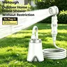 Wetough Portable Camping Shower Pump Rechargeable 4000mAh Electric Camp Shower with Advanced LED Display, Filtered Shower Head, Multiple Spray Modes, Waterproof Type-C Port for Hiking RV Travel