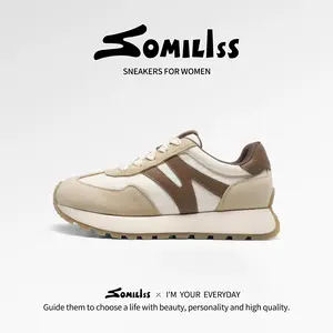 Somiliss Women's Suede Casual Sneakers Breathable Walking Shoes Comfortable Lightweight Design for Everyday Wear