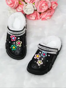 Plush Lined Slippers, Fuzzy Warm Slippers, Warm Winter Slip-Ons for Indoor & Outdoor Use, Soft Eva Garden Shoes, Perfect Gift for Kids