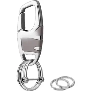 Clip  Key Chain Hooks with 4 Heavy Duty Key Rings and 1 D Ring,Carabiner  for Men and Women